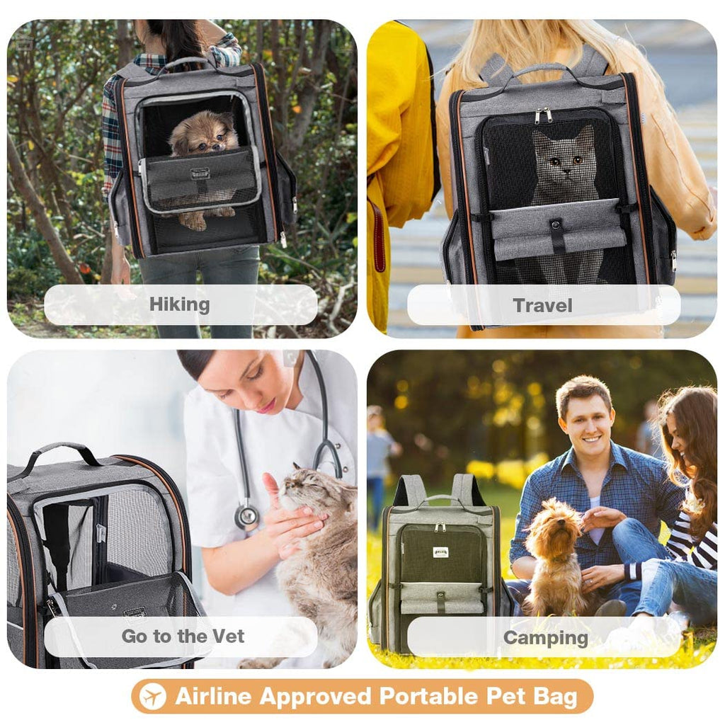 Expandable Cat Carrier Backpack with Sun Shade I839180