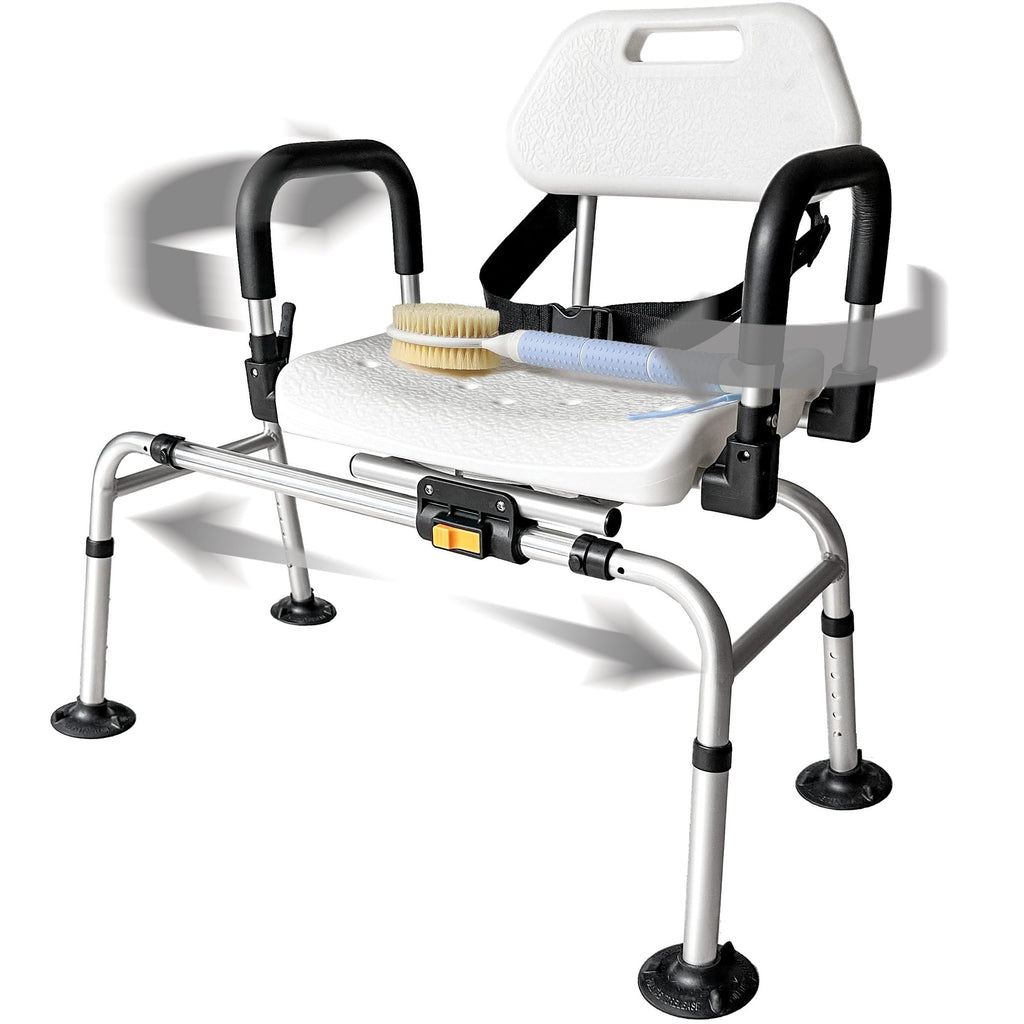 Extra-Wide 360lb Capacity Non-Slip Padded Shower Chair & Transfer Bench D55495