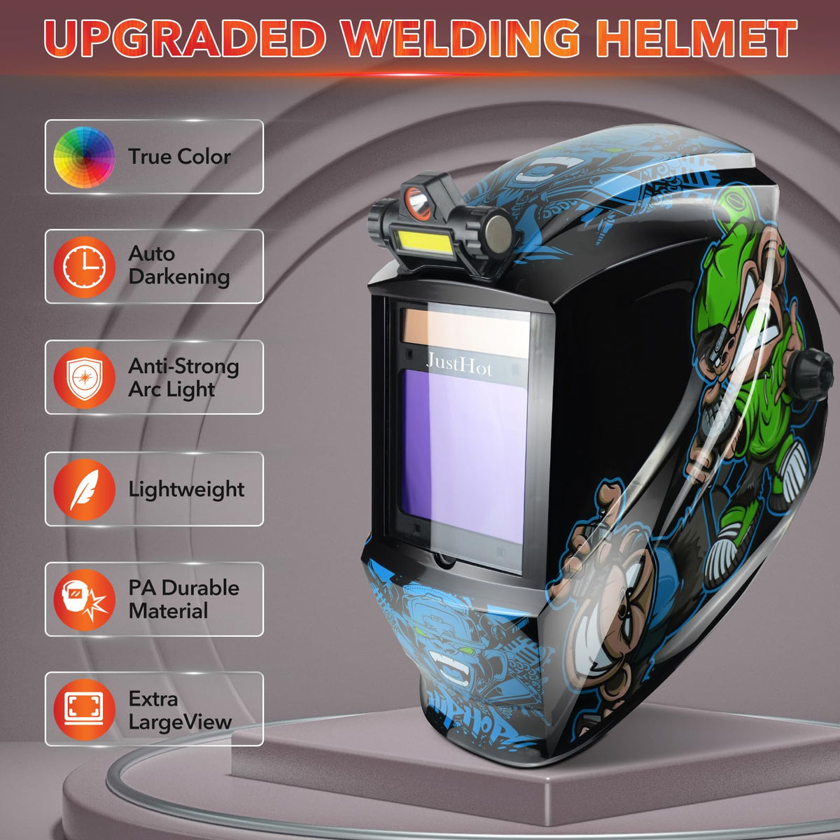 Auto Darkening Welding Helmet with Light C463962