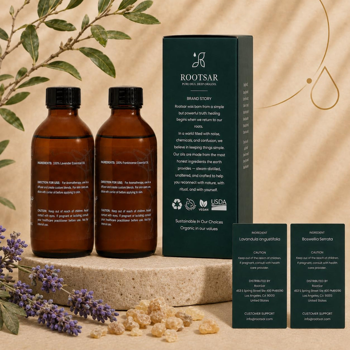 2 Pack Frankincense and Lavender Essential Oils 4 Fl Oz H272117