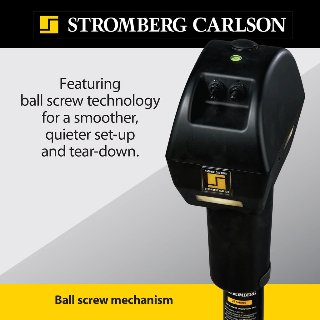 Electric Tongue Jack with Ball Screw Mechanism, 18" Travel & 4.5" Drop Down Leg, 4500 lb Z77062