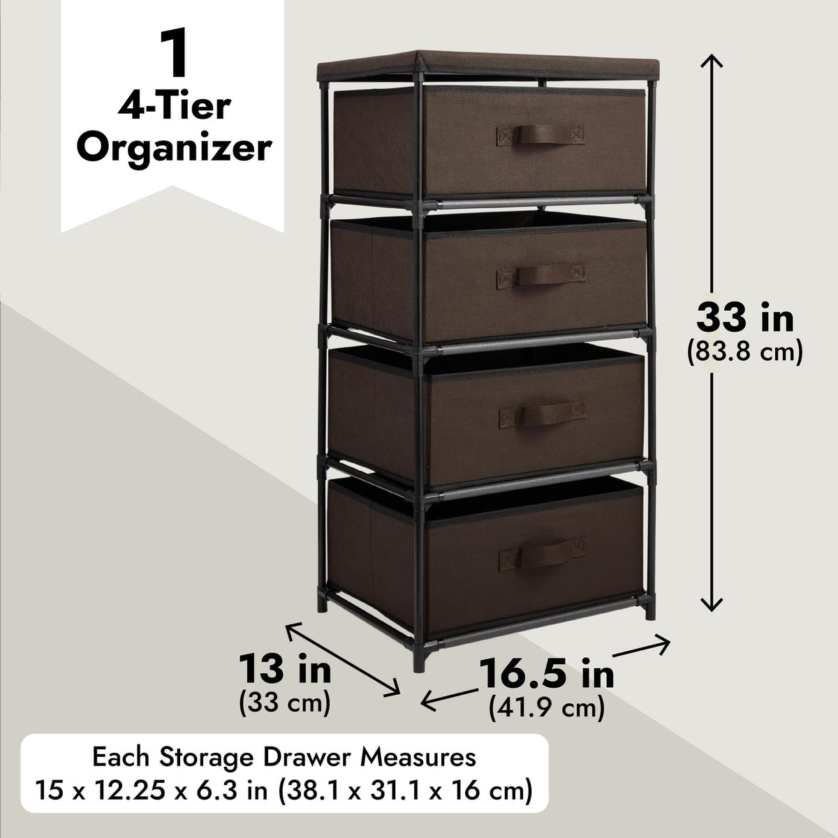 4 Tier Fabric Drawer Organizer U382148