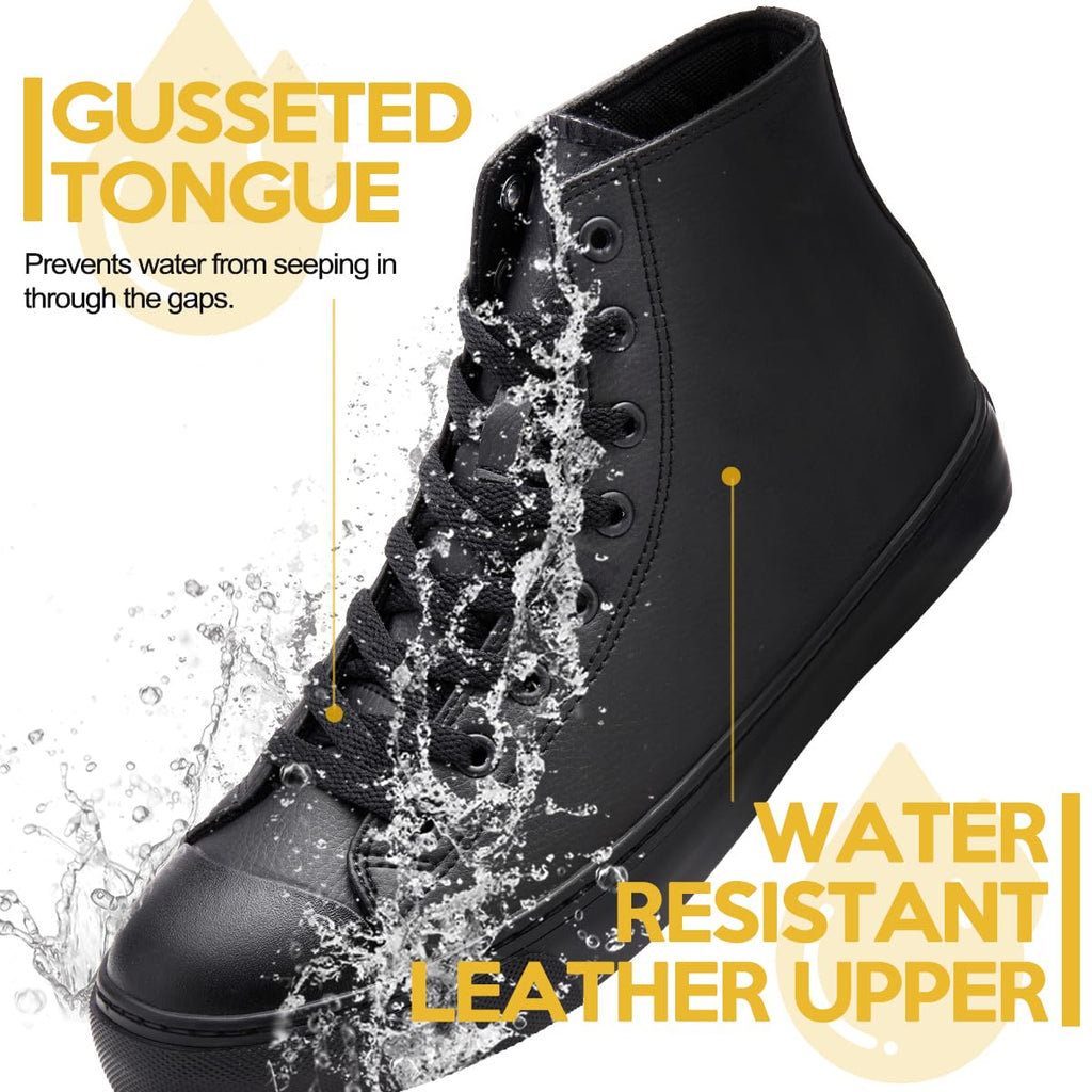 Black Waterproof Non-Slip Leather Work Shoes F5841