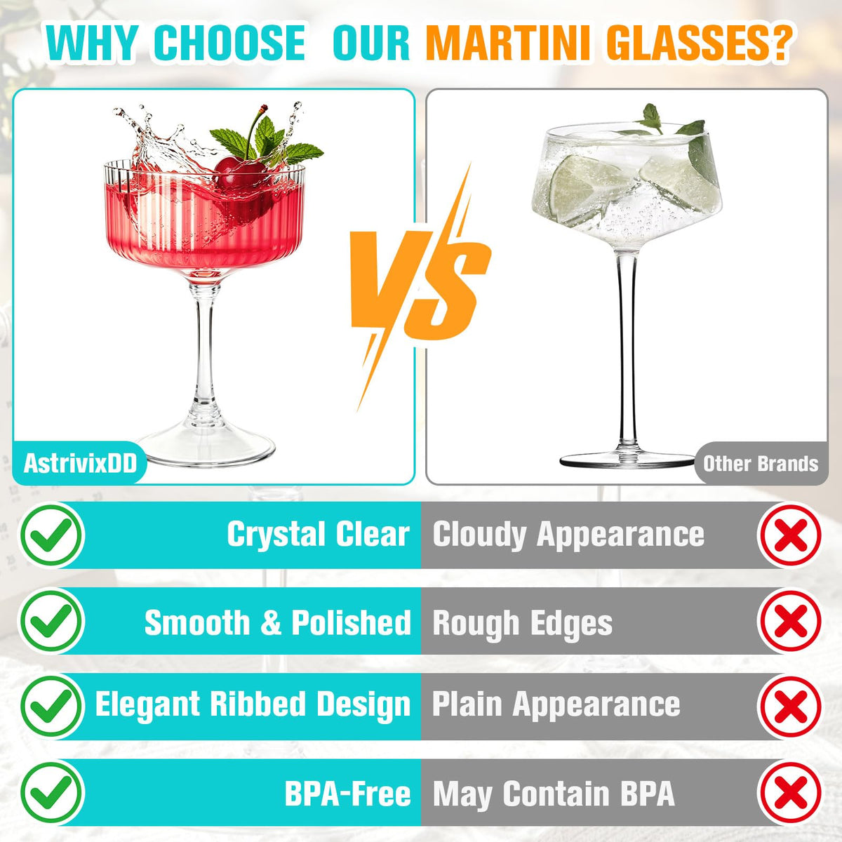 12 Pcs 10oz Plastic Martini Glasses Y6222