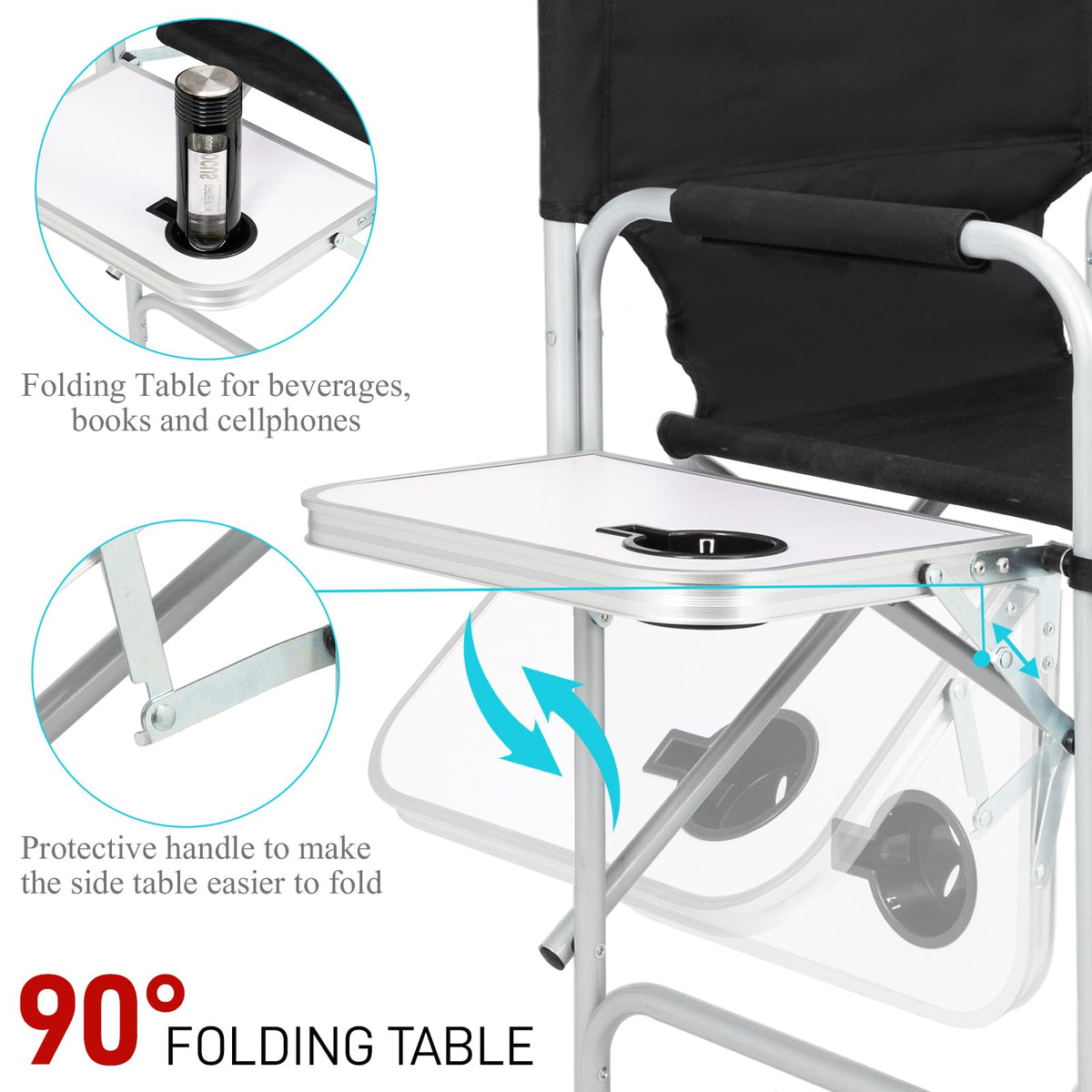 26" Tall Black Folding Directors Chair Z42770