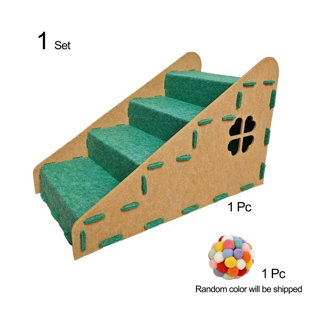 Felt 4-Step Foldable Pet Stairs W824036