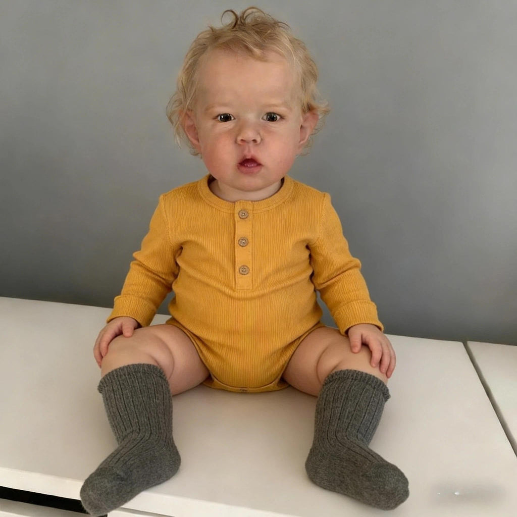 22" Realistic Baby Doll Boy Blonde Hair U416368