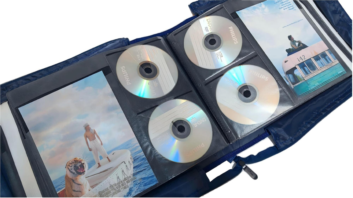 DVD CD Storage Case with Title Cover Pages, Blue, 192 Disk Units U9509