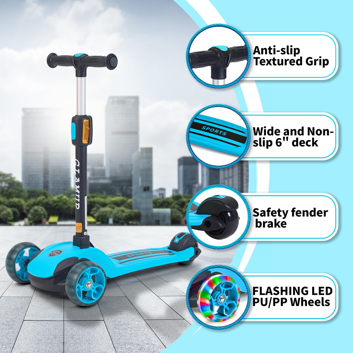 2-in-1 Folding 3 Wheel Kick Scooter T538