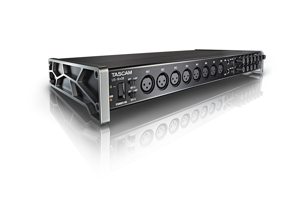 Rackmount USB Audio/MIDI Interface, 8 XLR/8 1/4" Inputs, 8 Outputs, Black Q563980