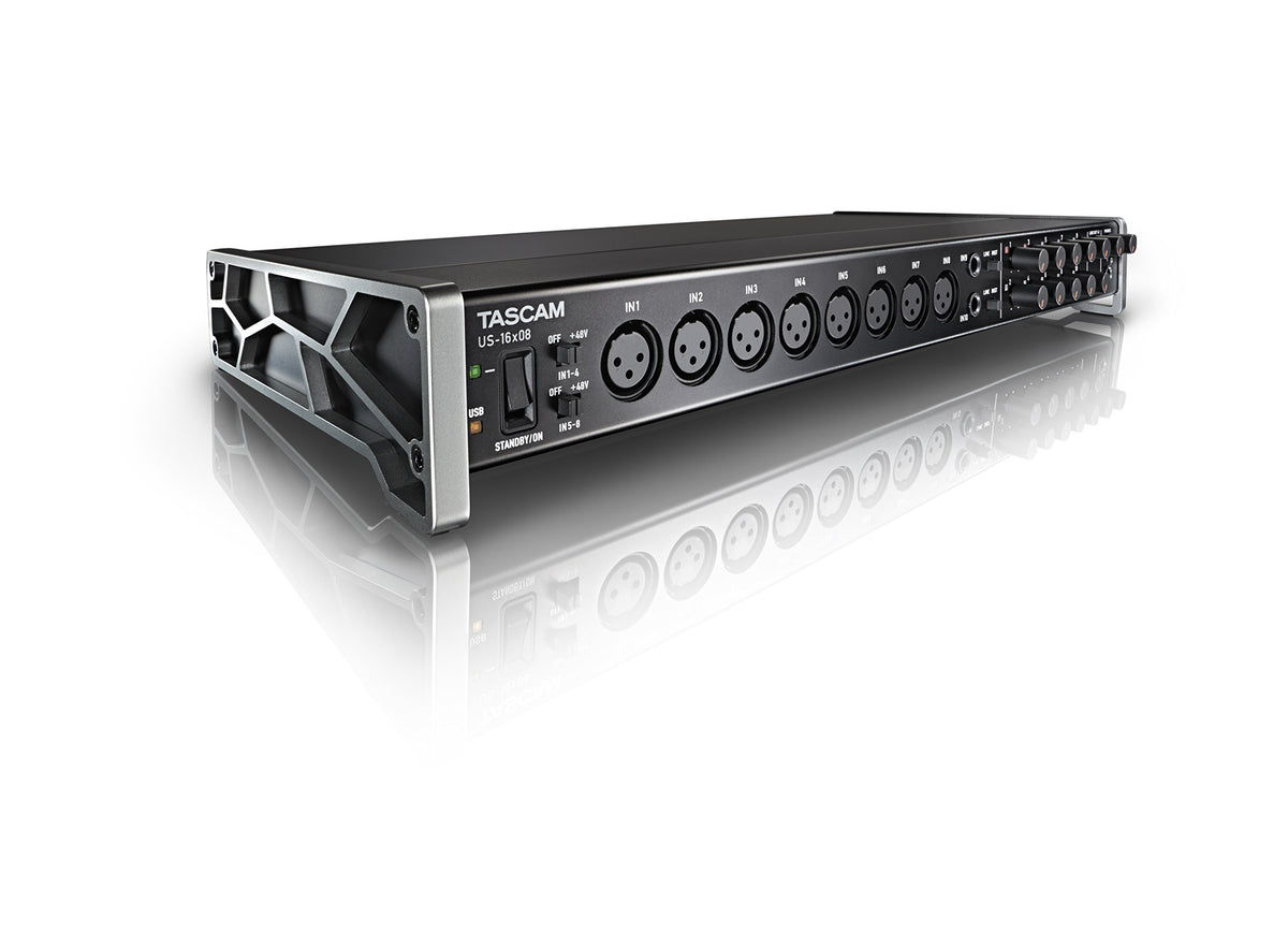 Rackmount USB Audio/MIDI Interface, 8 XLR/8 1/4" Inputs, 8 Outputs, Black Q563980