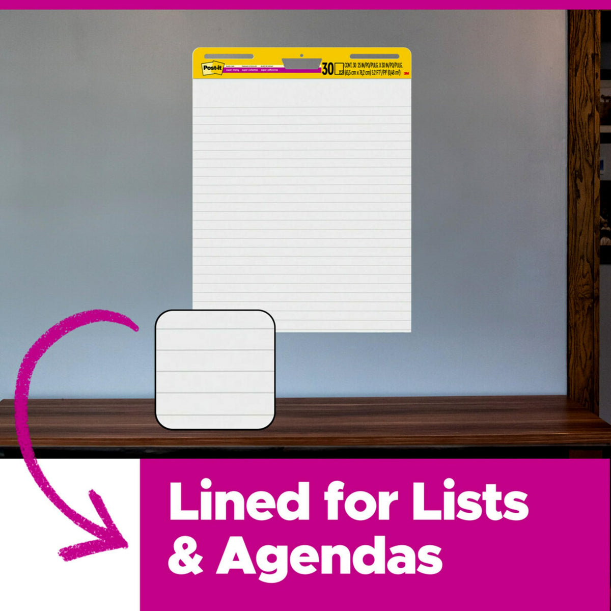White Lined Easel Pad, 25 x 30 in, 2 Pads L57974