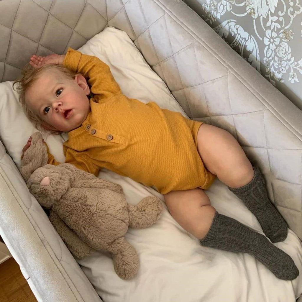 22" Realistic Baby Doll Boy Blonde Hair U416368