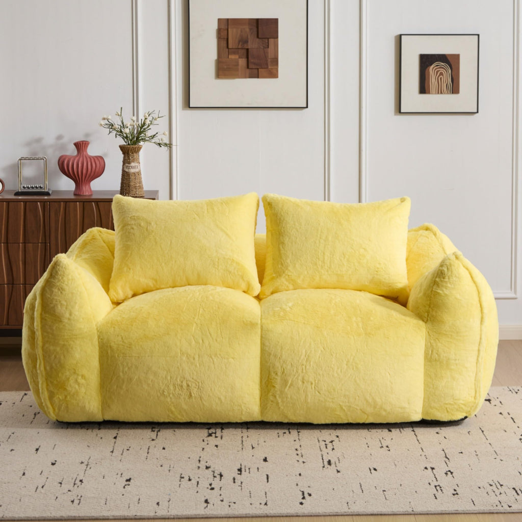 Oversized Faux Fur Memory Foam Bean Bag Sofa F3976