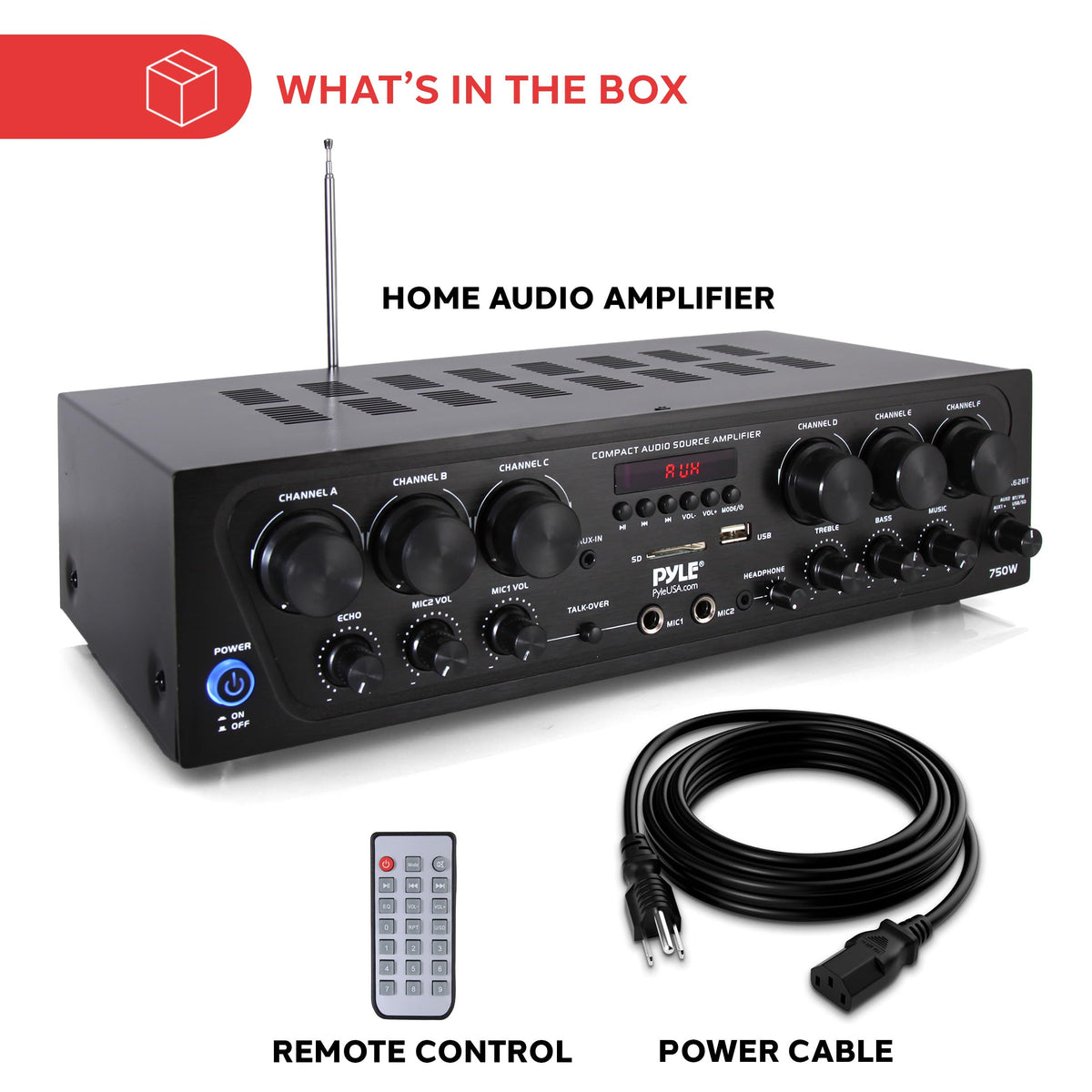 Wireless Bluetooth 6 Channel 750W Karaoke Amplifier F836