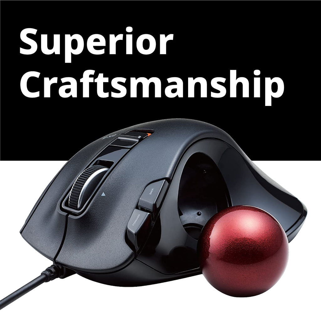 Wired Ergonomic Thumb Control Trackball Mouse J75626