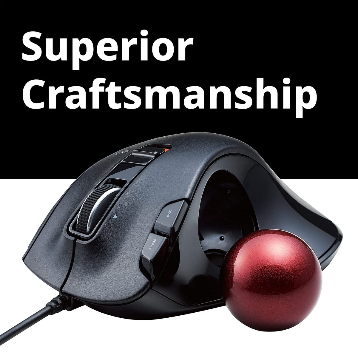 Wired Ergonomic Thumb Control Trackball Mouse J75626