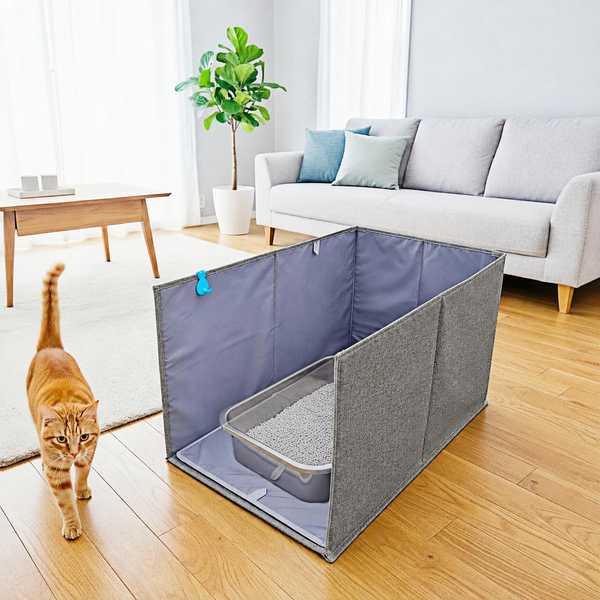 Extra Large Open Top High Sided Cat Litter Box Enclosure H3994