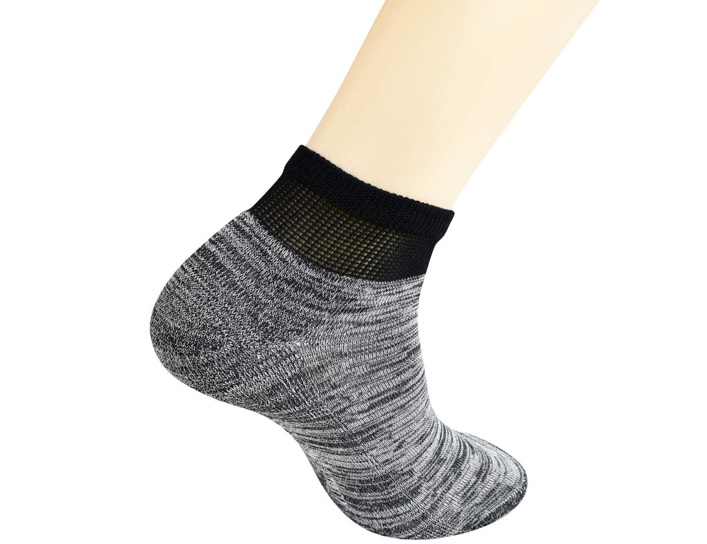 Men's 5 Pairs Low Cut Diabetic Socks with Cushion Sole and Seamless Toe E998