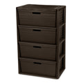 4 Drawer Plastic Storage Organizer Brown F4027