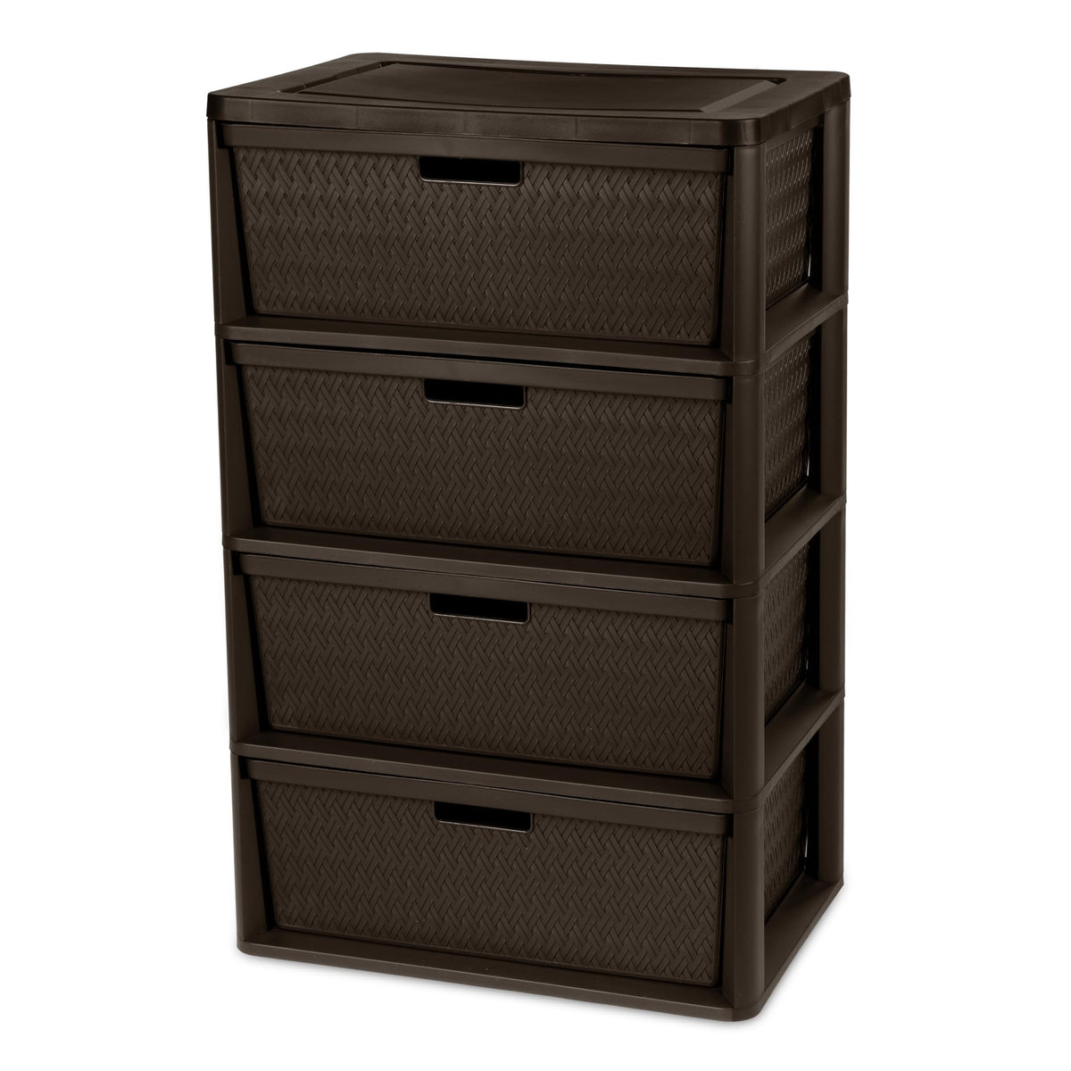 4 Drawer Plastic Storage Organizer Brown F4027