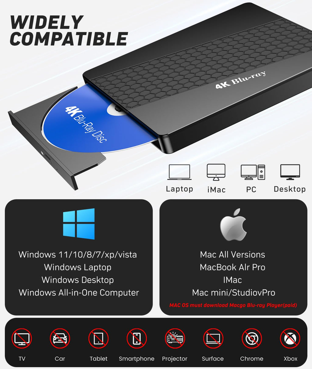 4k Blu Ray Drive with Carry Case O39745