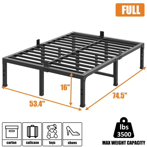 16 Inch Heavy Duty Metal Platform Bed Frame Full Size R9687