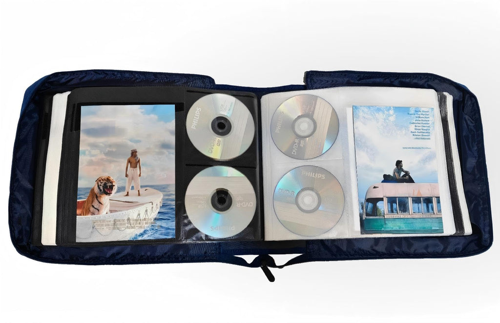 DVD CD Storage Case with Title Cover Pages, Blue, 192 Disk Units U9509