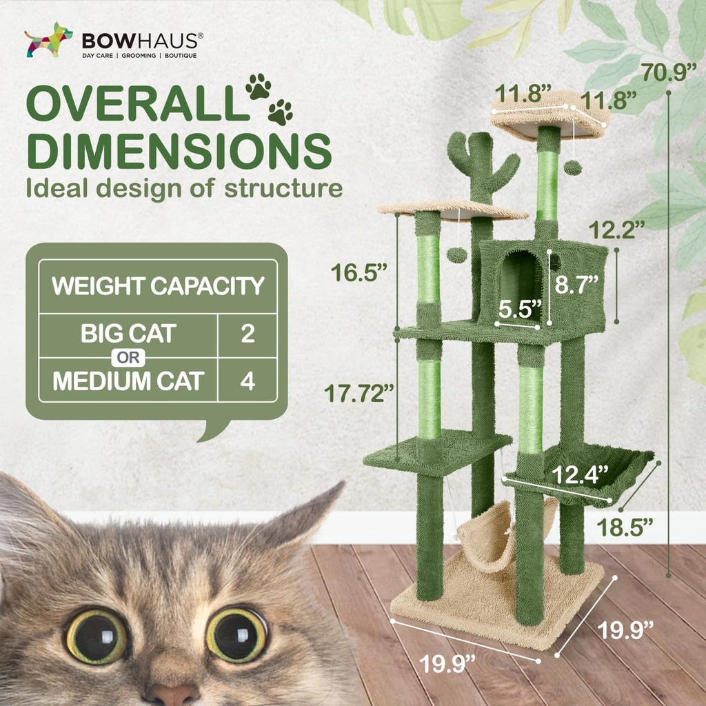 70-Inch Multi-Level Cat Tree with Plush Perch M609