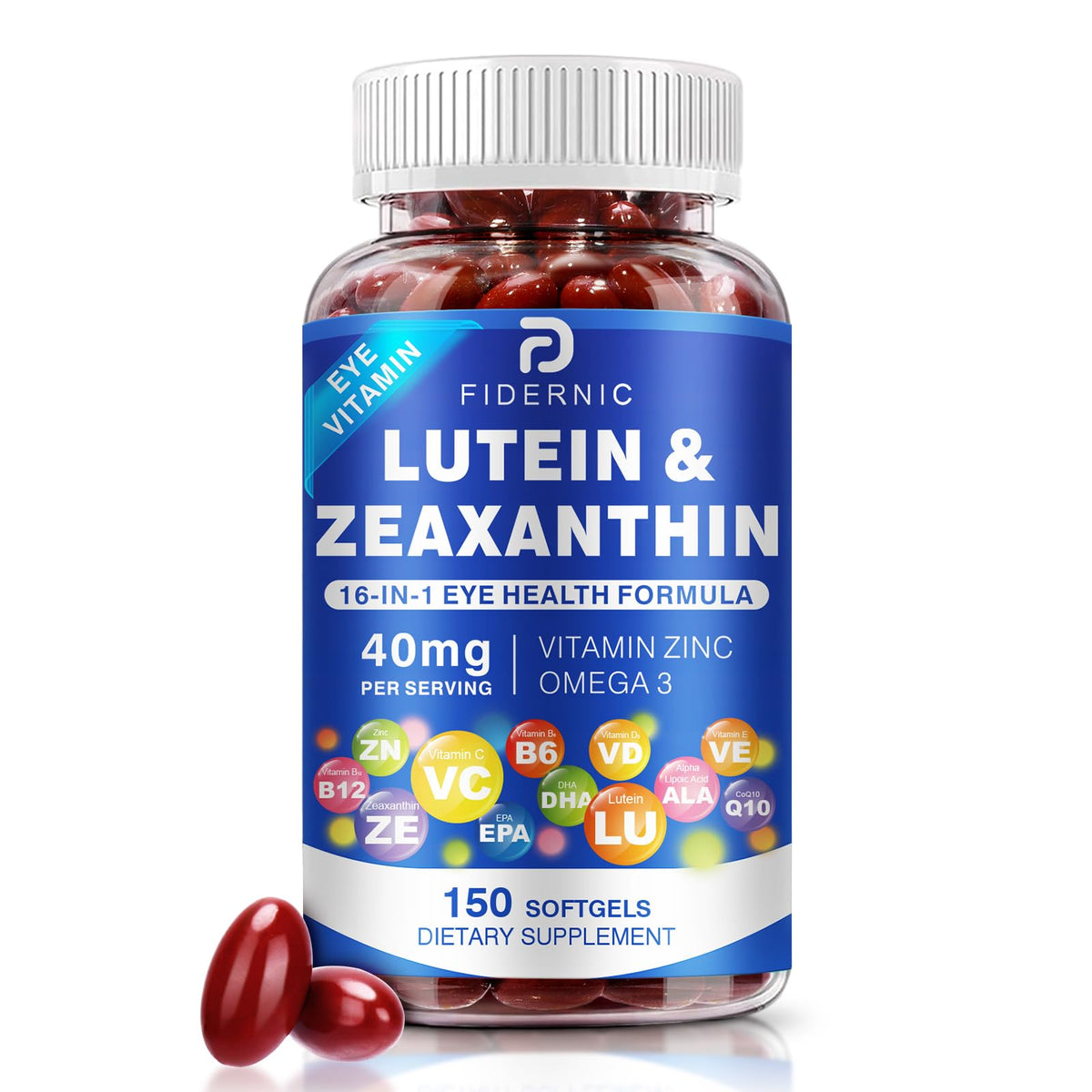 Lutein and Zeaxanthin Eye Vitamins 150 Softgels F28876