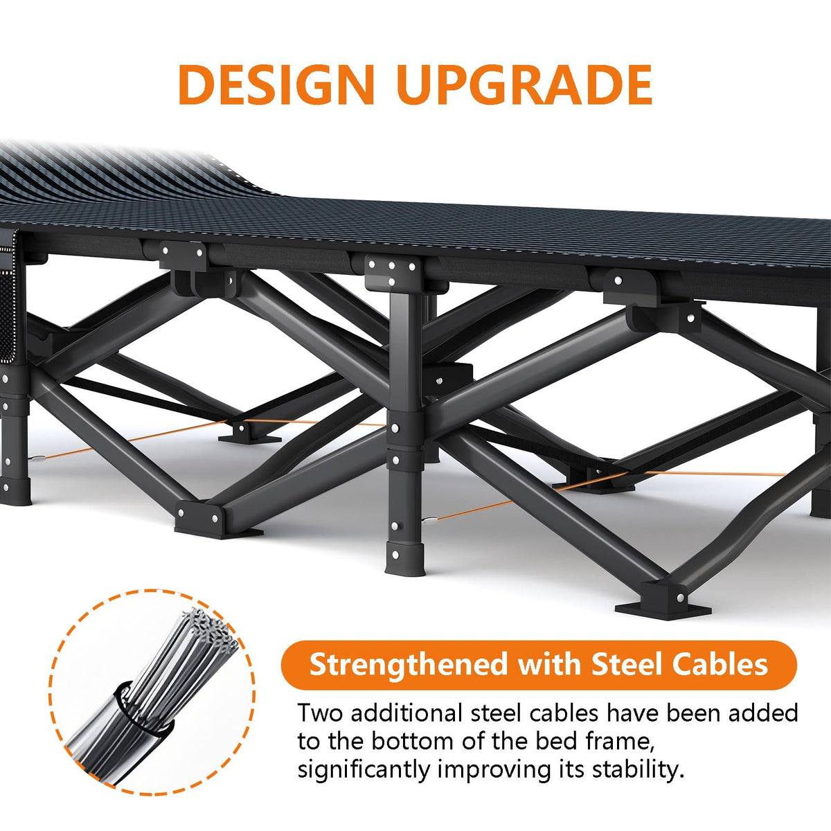 31.5" Wide Camping Cot with Pad N9830