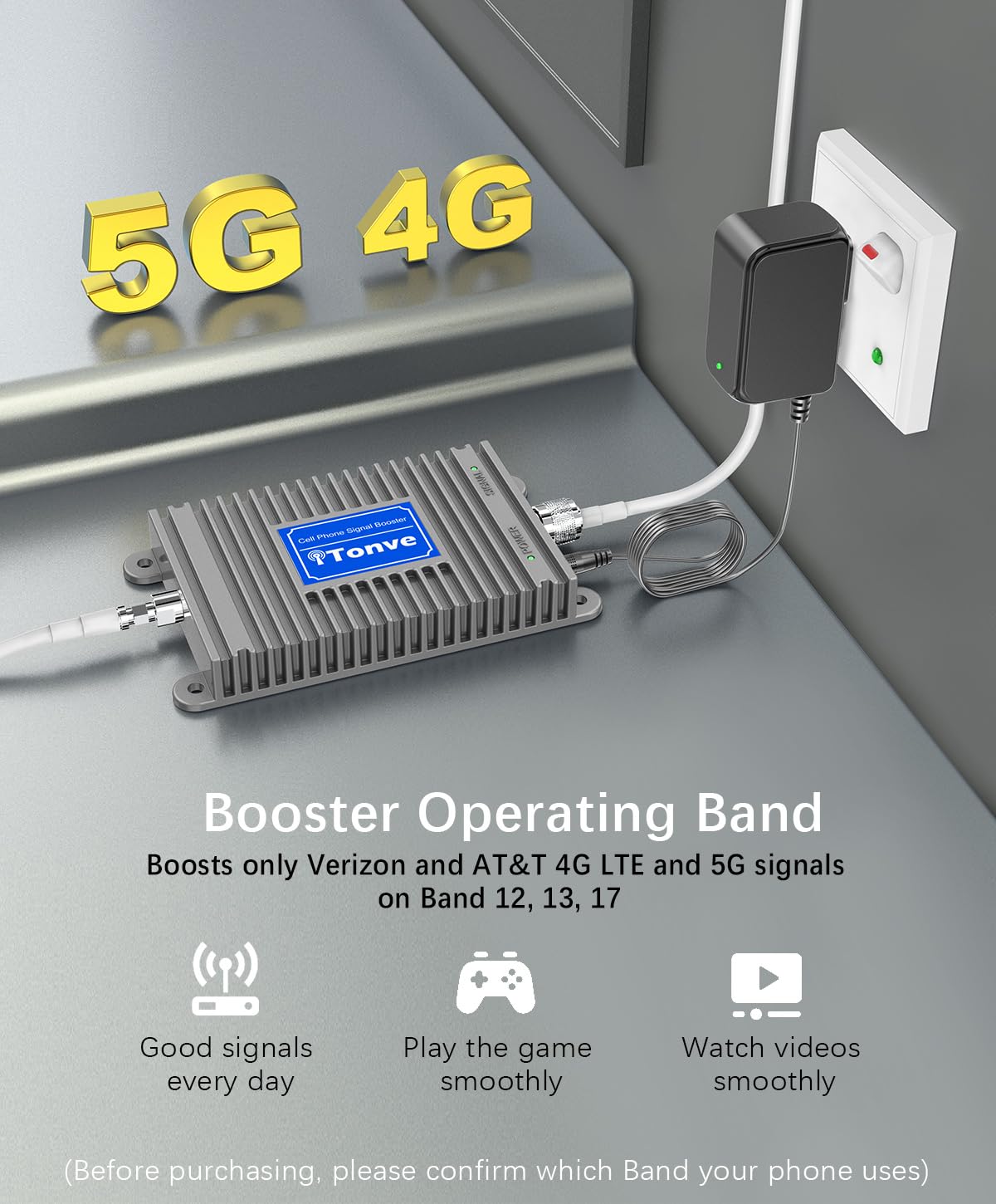 Cell Phone Signal Booster Kit with High Gain Antennas Z718