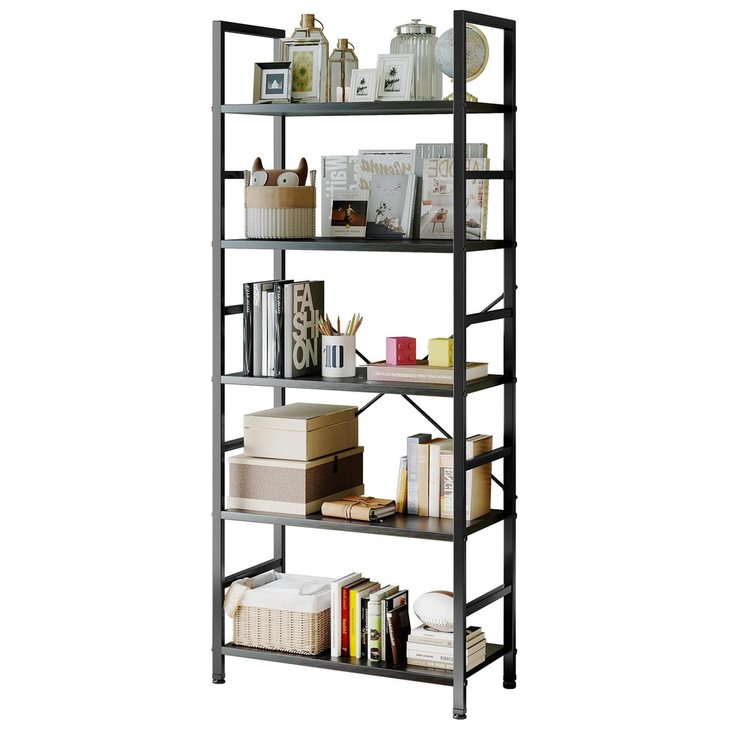 5 Tier Black Bookshelf A3913