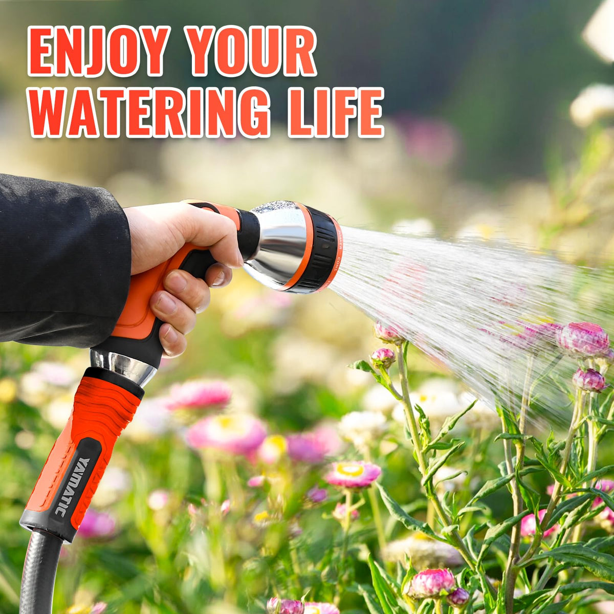 100FT Garden Hose with 10 Function Nozzle Q567740
