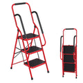 3 Step Folding Steel Step Ladder with Handrails M434