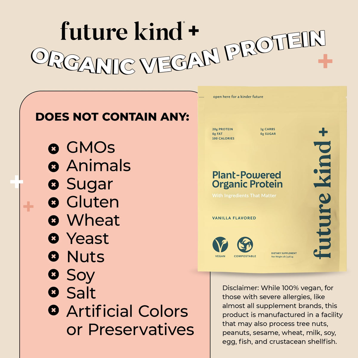 Vegan Protein Powder Vanilla 34 Servings D755899