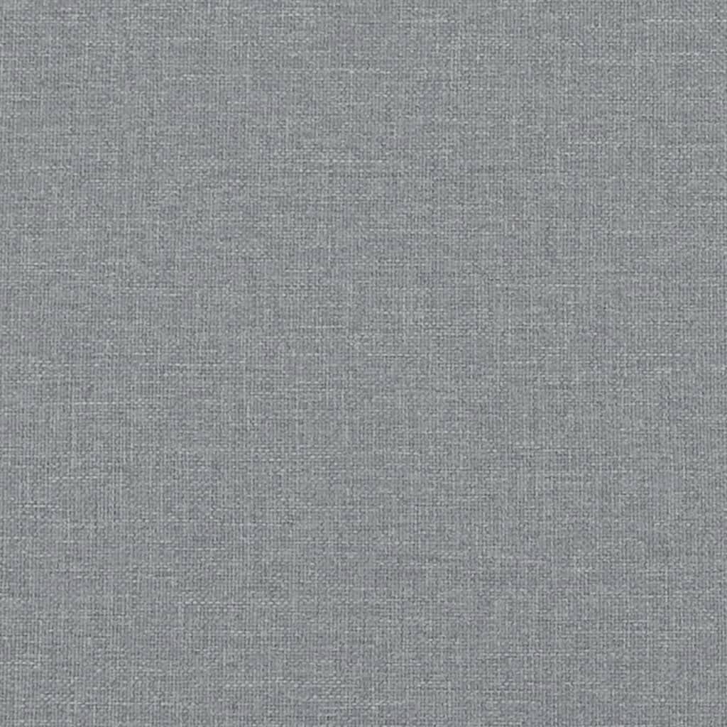 Light Gray 3-Seater Fabric Sofa with Footstool U7561