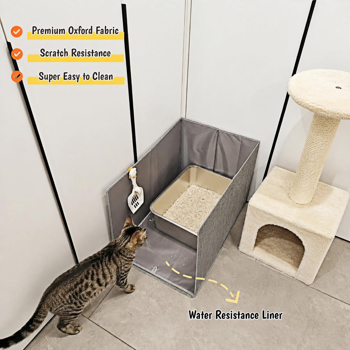 Extra Large Open Top High Sided Cat Litter Box Enclosure H3994