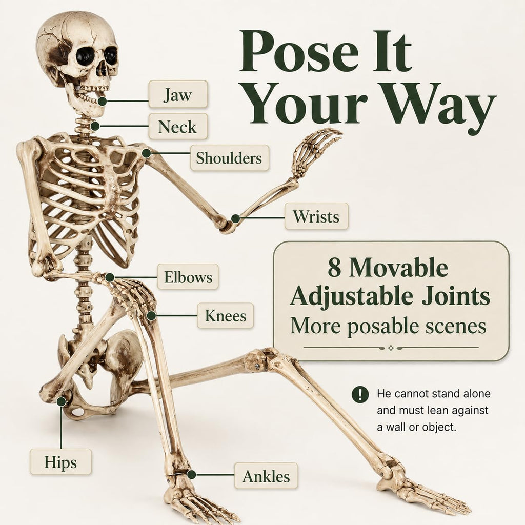 5.4 Ft Life Size Posable Skeleton X129663