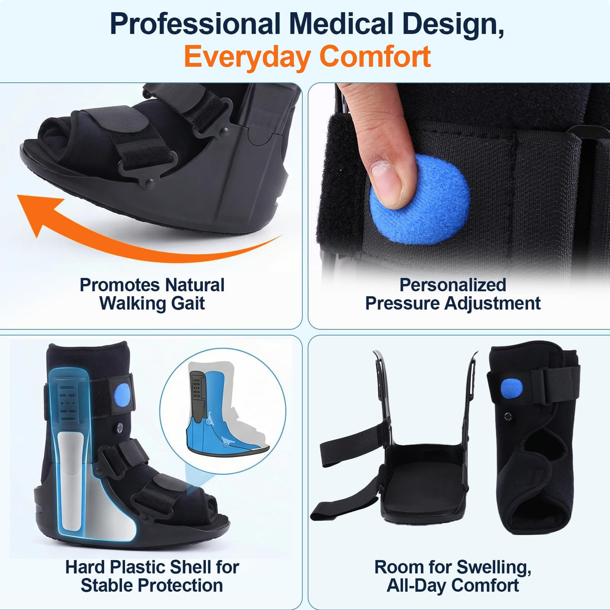 Inflatable Air Cam Walker Fracture Boot with Adjustable Shoe Lift Q428