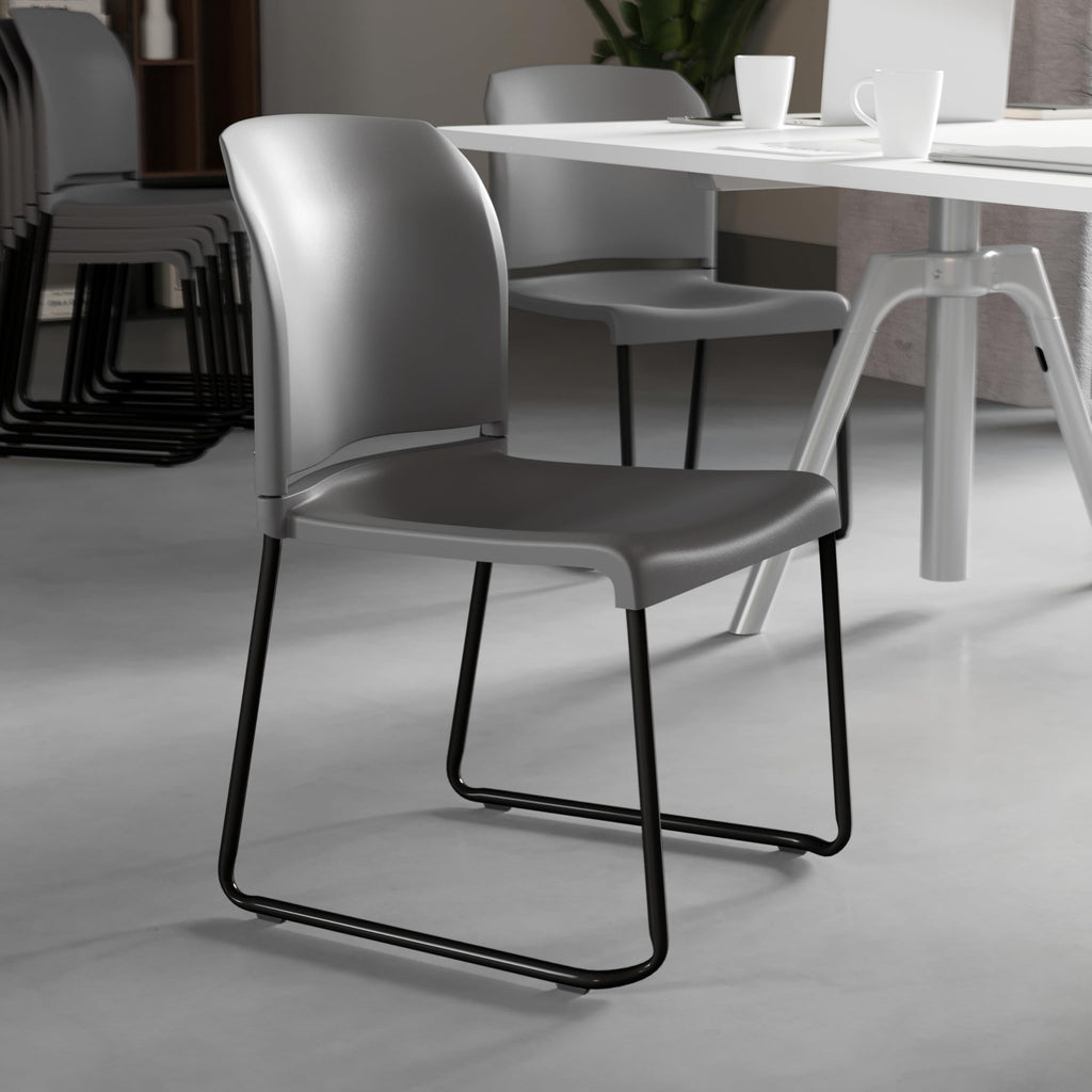 Gray Stacking Chairs Set of 5 W581827