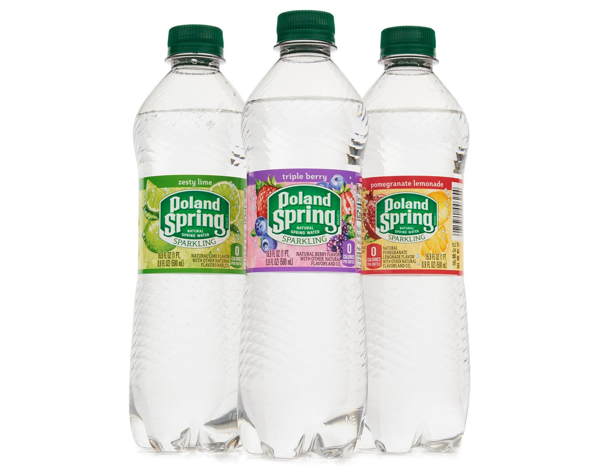 Sparkling Natural Spring Water Variety Pack 24 Half Liter Bottles J719