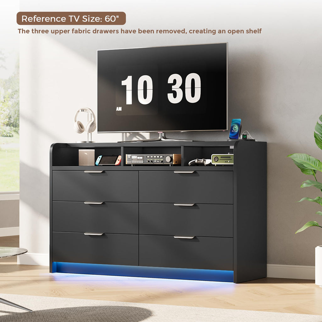 Black 9 Drawer Wood Dresser P136060