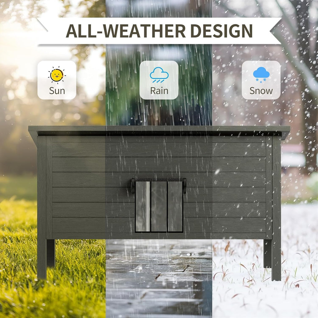 Insulated Weatherproof Wooden Outdoor Cat House P88259