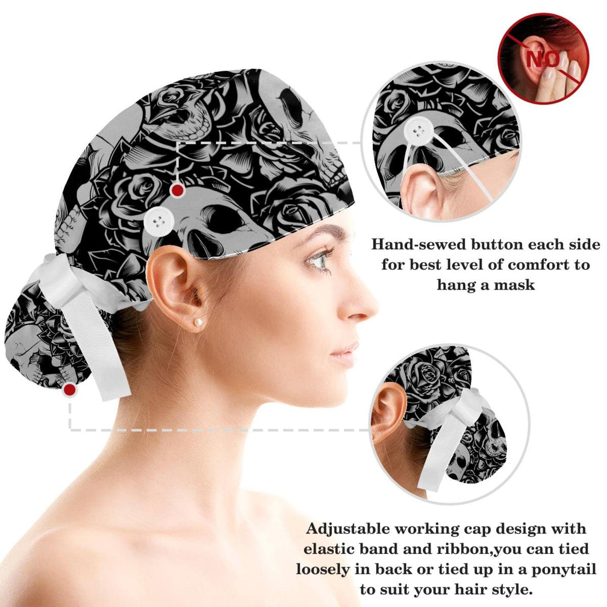 Lace-Up Hat with Scrunchies One Size K40450