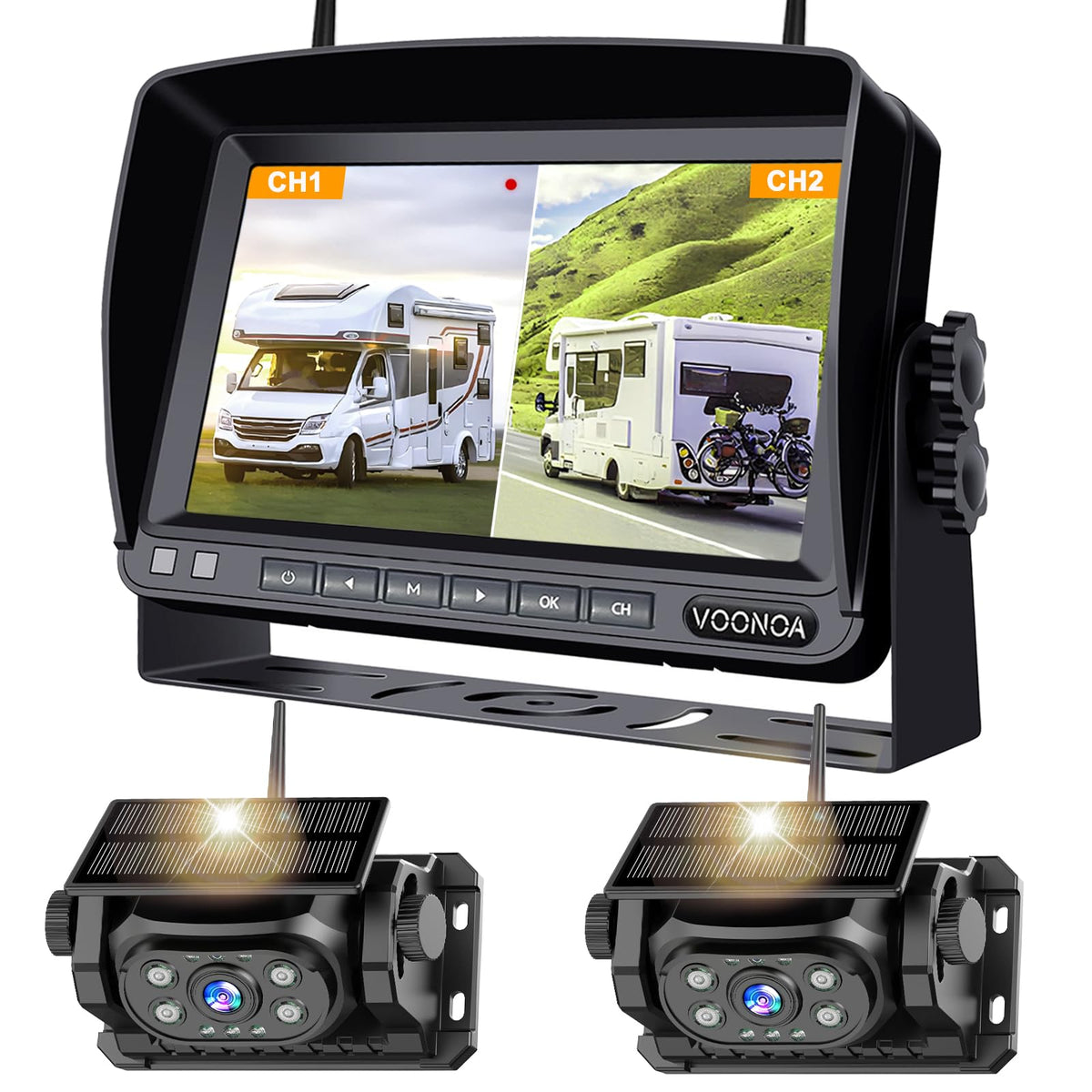 Magnetic Wireless Backup Camera with 7'' HD 1080P DVR Monitor System O53903