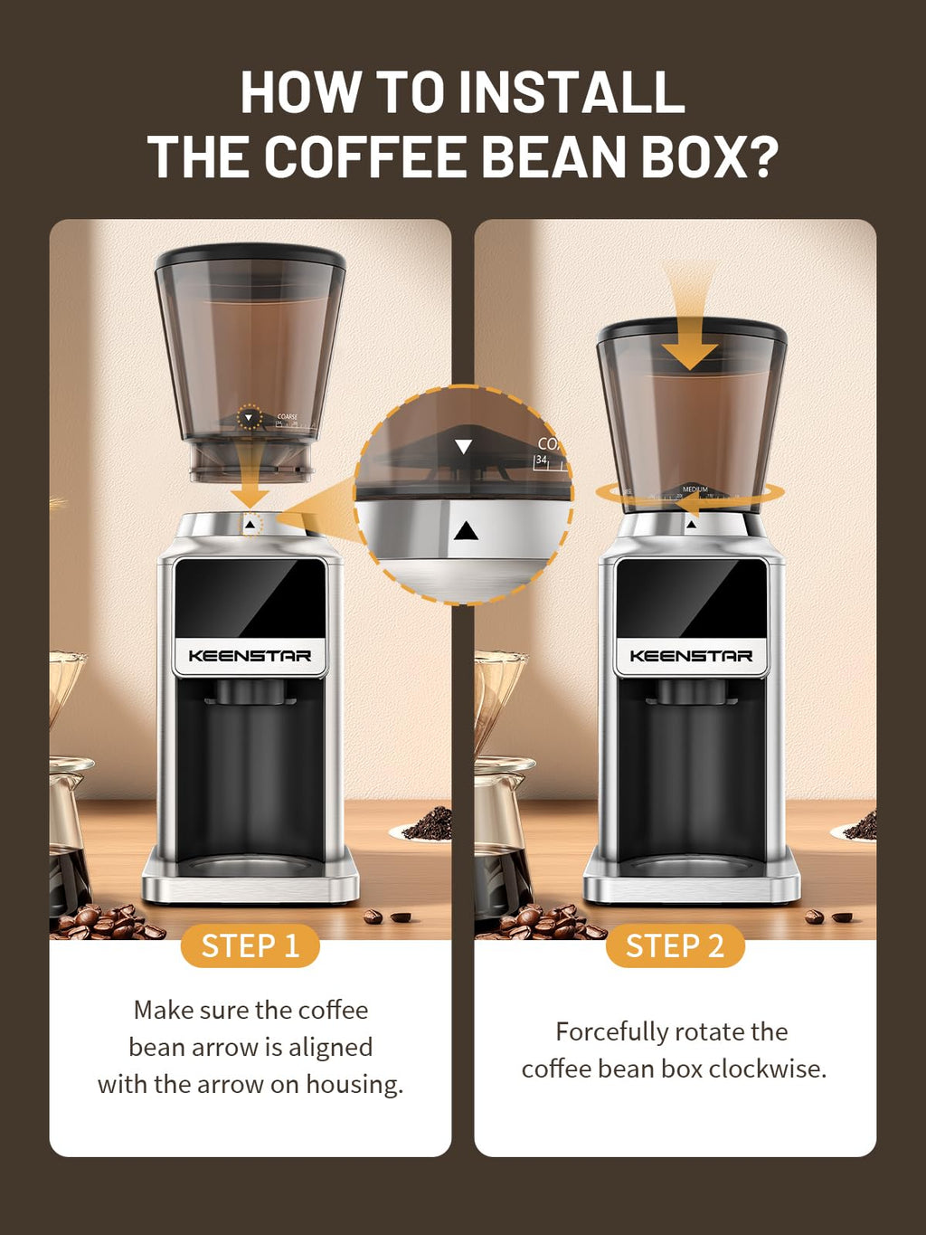 Conical Burr Coffee Grinder with Touch Screen 34 Grind F450