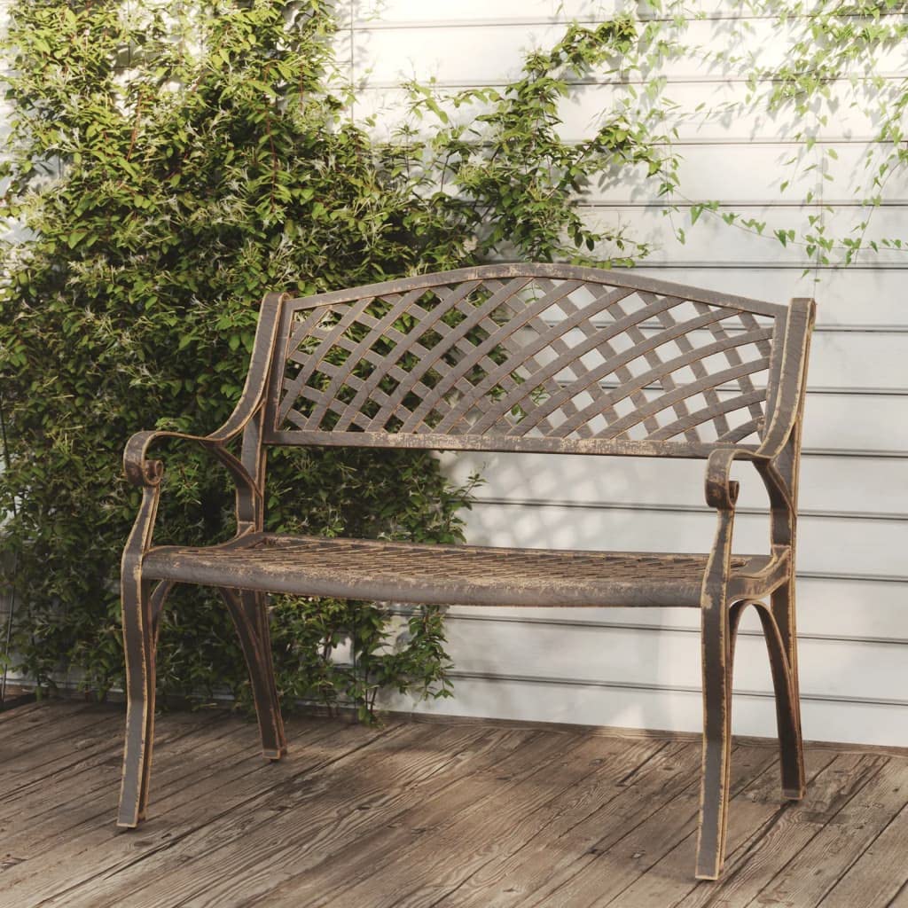 Cast Iron Metal Garden Bench with Antique Bronze Finish T994