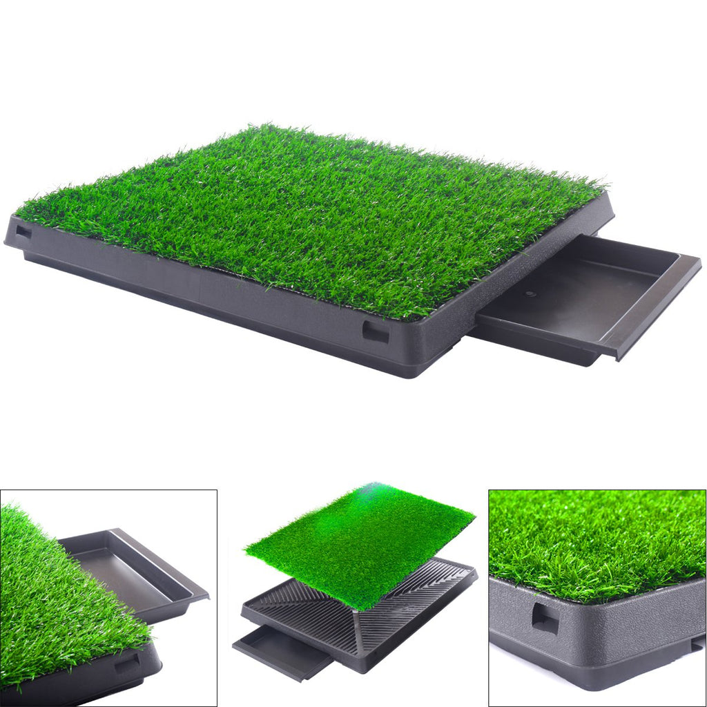 Indoor Outdoor Dog Puppy Potty Trainer Pad Grass Toilet Mat Tray 25"x20" R47459