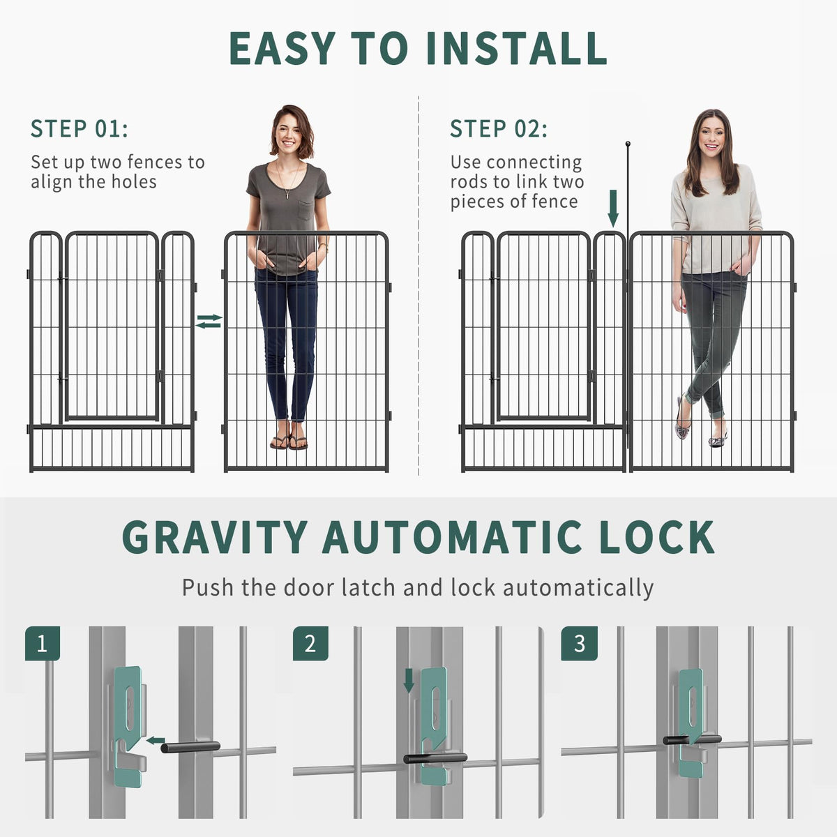 16 Panel 40" Height Dog Playpen with Doors T9958